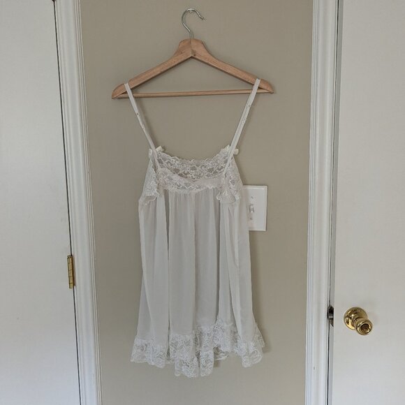 Vintage Victoria's Secret White Sheer Lace Slip Cami Dress - Picture 2 of 5